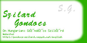 szilard gondocs business card